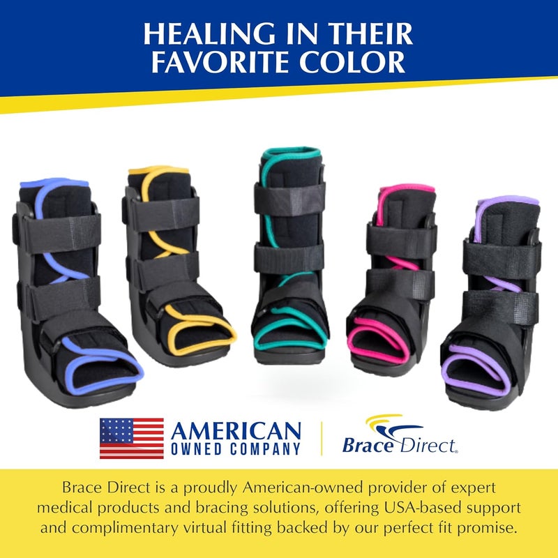 Brace Direct Pediatric Walking Boot – Kids Fracture Boot for Foot Injuries, Ankle Sprains & Post-Op Recovery, Pink (Large, US Kids 11.5K–1.5) - Image 5